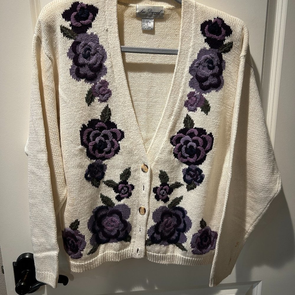 Vintage Hand Knit Cardigan by Lee David